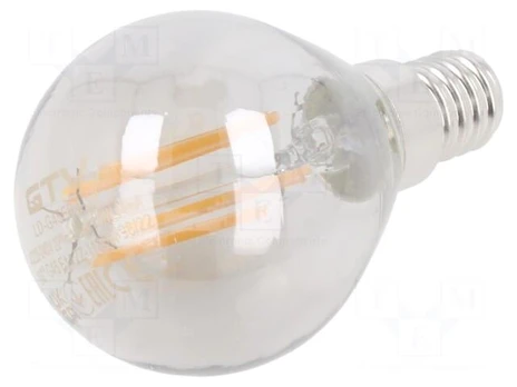 LED lamp | grey | E14 | 230VAC | 200lm | 4W | 360° | 1800K