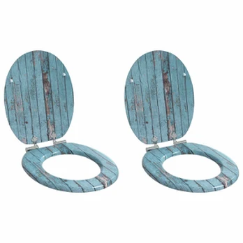 Minkštai užsidarantis tualeto dangtis 2 pcs Mėlyna 44 x 38 cm