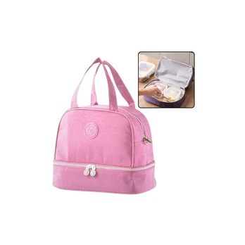 Lean Thermal Insulating Breakfast Bag with Adjustable Strap Rožinė 27cm