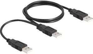 DeLOCK USB 2.0 cable Type-A to 2 x Type-A 70 cm, 0.7 m, USB A, 2 x USB A, USB 2.0, 0.48 Gbit/s, Juodas