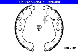 ATE 03.0137-0364.2 Brake shoe set kaina