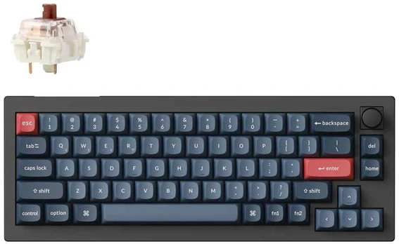 Klaviatūra Keychron V2 MAX, Gateron Jupiter Brown Switch, Juodas, US