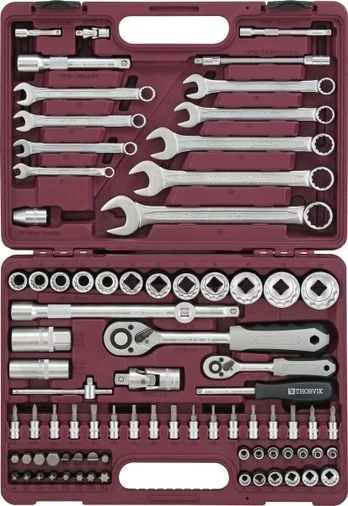 Įrankių komplektas 1/4" 1/2" DR, 82 vnt (UTS0082/12, THORVIK)