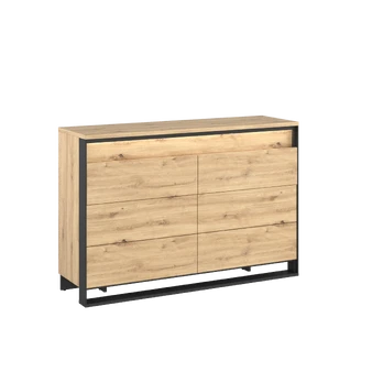 Komoda QUANT QS4DAC, ąžuolas-artisan/juoda