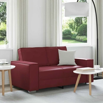 Dvivietė sofa Vyno raudona 120 cm Dirbtinė oda
