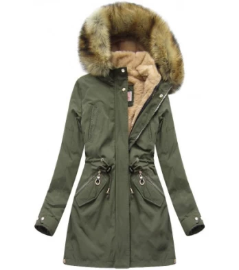WARM PARKA WITH LINING KHAKI (W164) striukė