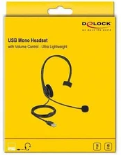 Ausinės Delock USB Mono juoda (27177)