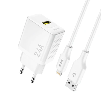 Dudao A23LEU Adapteris 12Watt 1xUSB-A (1m USB-A to Lightning cable included) Hvid