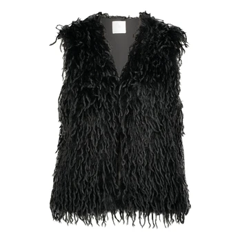 Liemenė moterims, Juoda, Fluffy vest