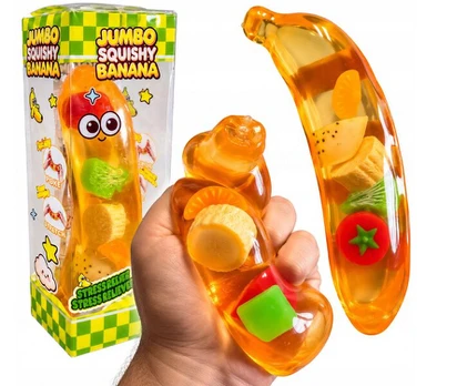 Minkštas bananų ir vaisių kvapo antistresinis žaislas