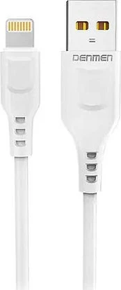 USB cable Denmen USB-A - Lightning 1 m White (29347)