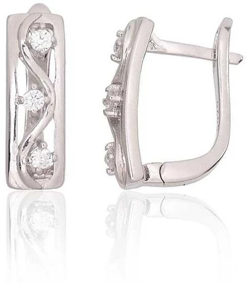 Sidabriniai auskarai moterims DiamondSky „Ice Charm“