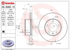 Stabdžių diskas BREMBO 09.9080.10 kaina