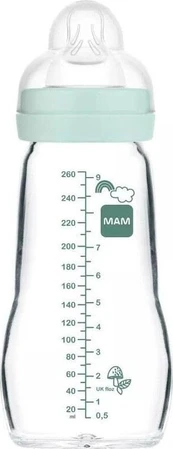 MAM Stiklinis buteliukas 260ml berniukas