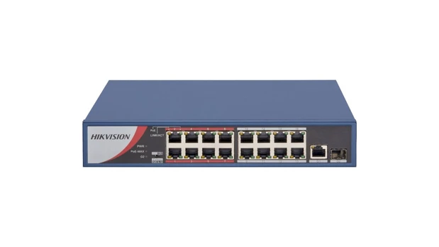 Hikvision 18 prievadų 16 PoE prievadų komutatorius DS-3E0318P-E/M(B)