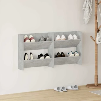 Sieninės spintelės batams, 2vnt., pilkos, 60x18x60cm, MDP