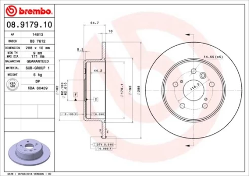 Stabdžių diskas BREMBO 08.9179.10