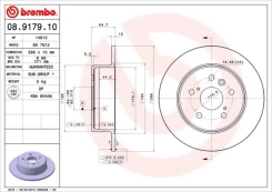 Stabdžių diskas BREMBO 08.9179.10 kaina