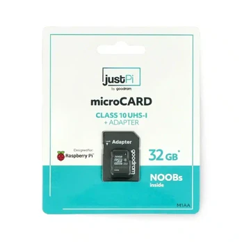 JustPi microSD 32GB 100 MB/sec class 10 + system NOOBs for Raspberry Pi 4B/3B+/3B/2B
