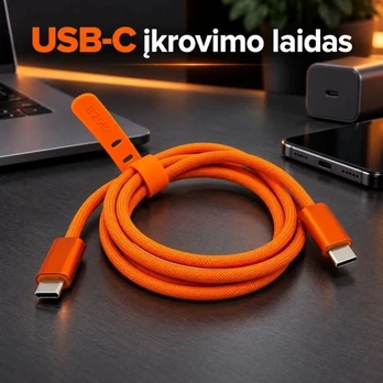 Laidas greitojo pakrovimo 1M USB-C-USB-C DC356-2 240W