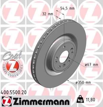 Stabdžių diskas ZIMMERMANN 400.5500.20