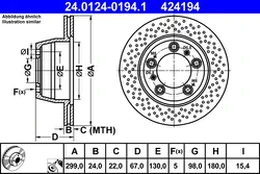 ATE 24.0124-0194.1 Brake Disc