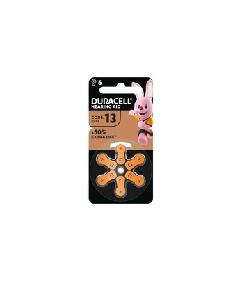 Baterijos klausos aparatui DURACELL 13 PR48, 6 vnt