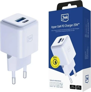 3mk Hyper GaN Charger 20W QC4+ balta
