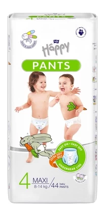 Sauskelnės Happy Pants Maxi, 4 dydis, 8 - 14 kg, 44 vnt.
