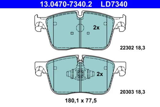 ATE 13.0470-7340.2 Brake pad set