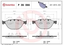 Stabdžių trinkelių rinkinys, diskinis stabdys BREMBO P 06 066 kaina