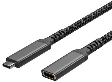 S-Conn USB-C Verlängerungskabel USB-C >USB-C Buchse 3.2 PD Textil 0,5m