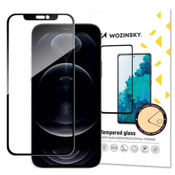 LCD apsauginis stikliukas "Wozinsky 5D Full Glue" Apple iPhone 14 Pro Max pritaikytas dėklui juodas