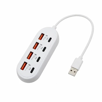USB šakotuvas 8-in-1, 4 USB ir 4 USB-C, 1 vnt.