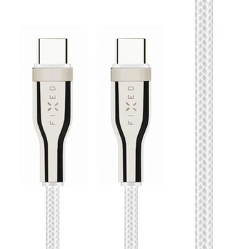 FIXED Braided Cable USB-C/USB-C, 1,2m, 100W, White