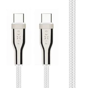 FIXED Braided Cable USB-C/USB-C, 1,2m, 100W, White kaina