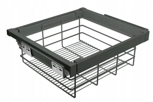 Drawer Elite with wire basket 900 mm with soft closing, pilka anthracite
