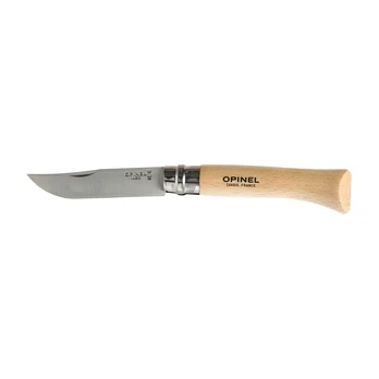 Opinel 10 Inox Beech Blister Sulankstomas peilis