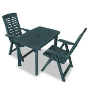 Bistro baldų komplektas, 3d., žalias, plastikas kaina