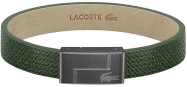 Lacoste Žalia odinė apyrankė Monogram Leather 2040186