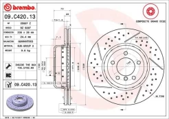 Stabdžių diskas BREMBO 09.C420.13 kaina