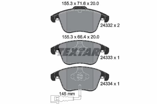 TEXTAR 2433301 Brake pad set