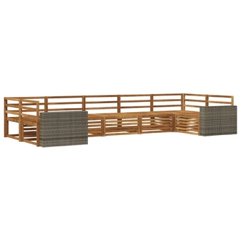 Lauko sofos komplektas 7 pcs Natūrali