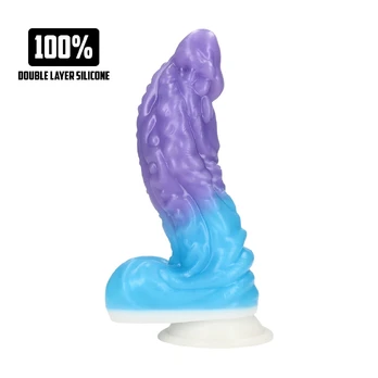 Fiction Cock Galactic Hydra Silicone Model Purple/Blue Large Fantasy