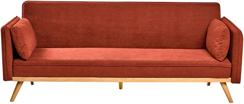 Beliani Išskleidžiama sofa ASAA, raudona