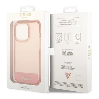 Dėklas Guess Translucent GUHCP14XHGCOP iPhone 14 Pro Max Rožinis