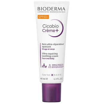 Regeneruojamasis kremas pažeistai odai BIODERMA CICABIO CREME+ SPF50+, 40ml
