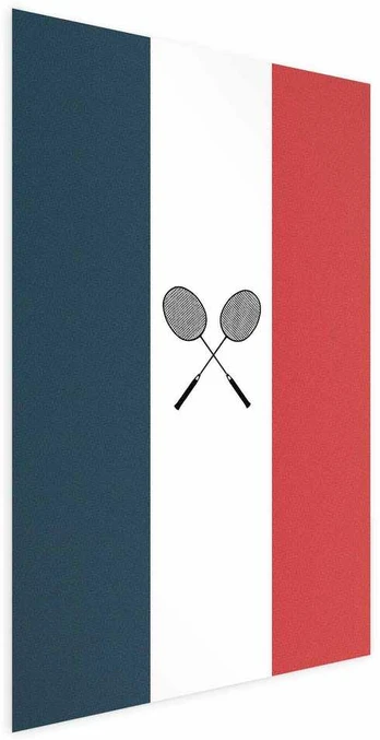 Artgeist Plakatas - French Flags and Juodas Badminton Rackets