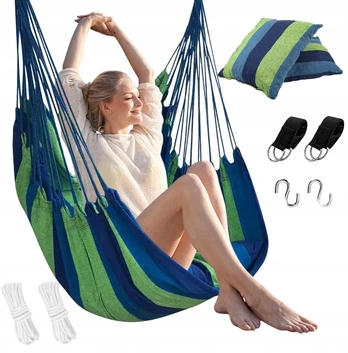 Bedee Braziliška kėdė sūpynės hamakas balkonui Boho +2 pagalvės