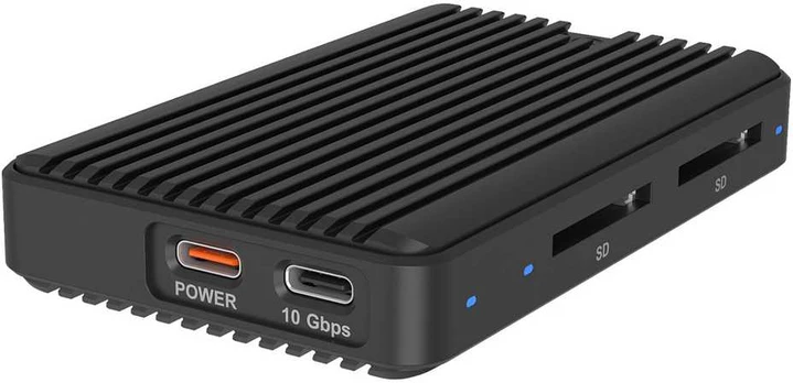 ICY BOX M.2 NVMe/SATA SSD Gehäuse mit Kartenleser 2x SD 4.0, Host USB 3.2 Gen 2 Type-C+A 10 Gbit/s